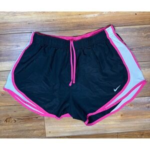 Nike Dri-FIT Tempo Running Shorts Womens Large Black Pink White Athletic Gym L